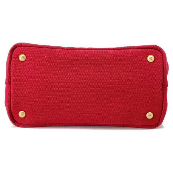 Prada Tote Handbag Canapa Canvas Red - Picture 3 of 12
